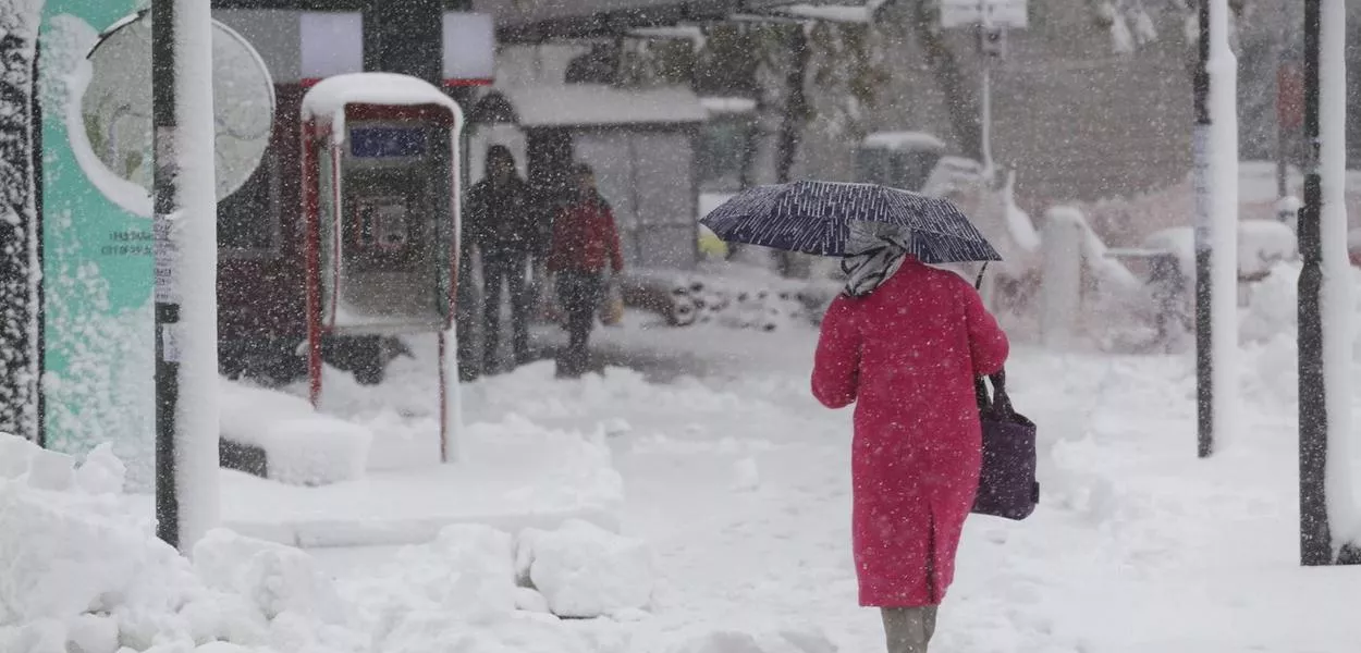 Sneg u centru Valjeva