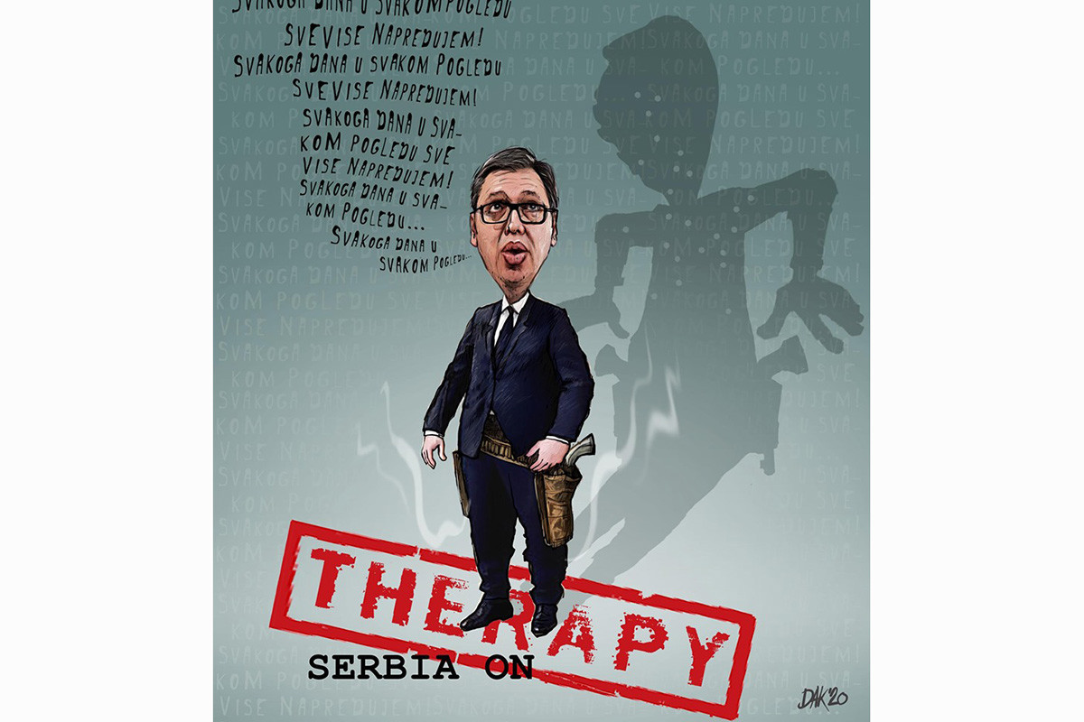 Aleksandar Vučić (ilustracija) (Foto: Ivan DAK Mitić)