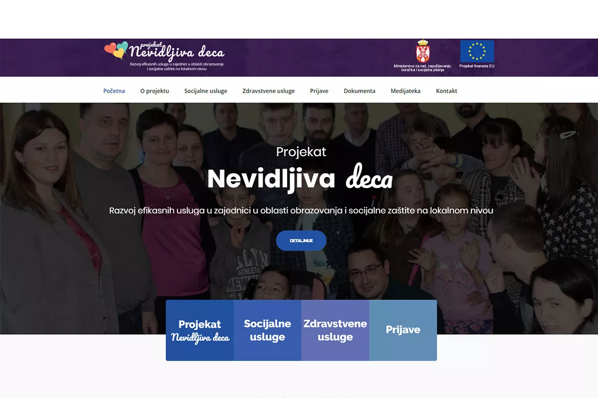 Sajt Nevidljiva deca (skrinšot)