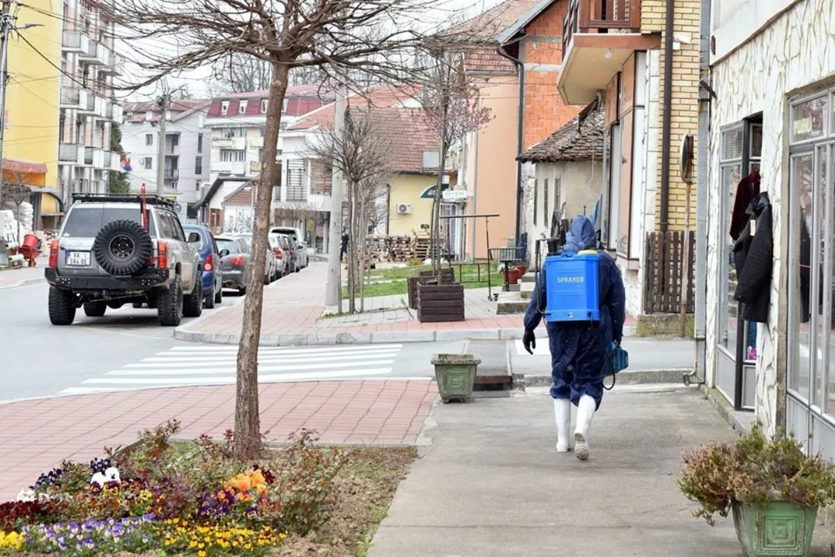 Dezinfekcija ulica u Ljigu