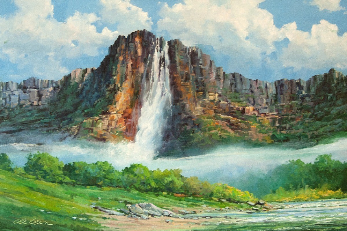 Ulje na platnu Anđeoski vodopadi