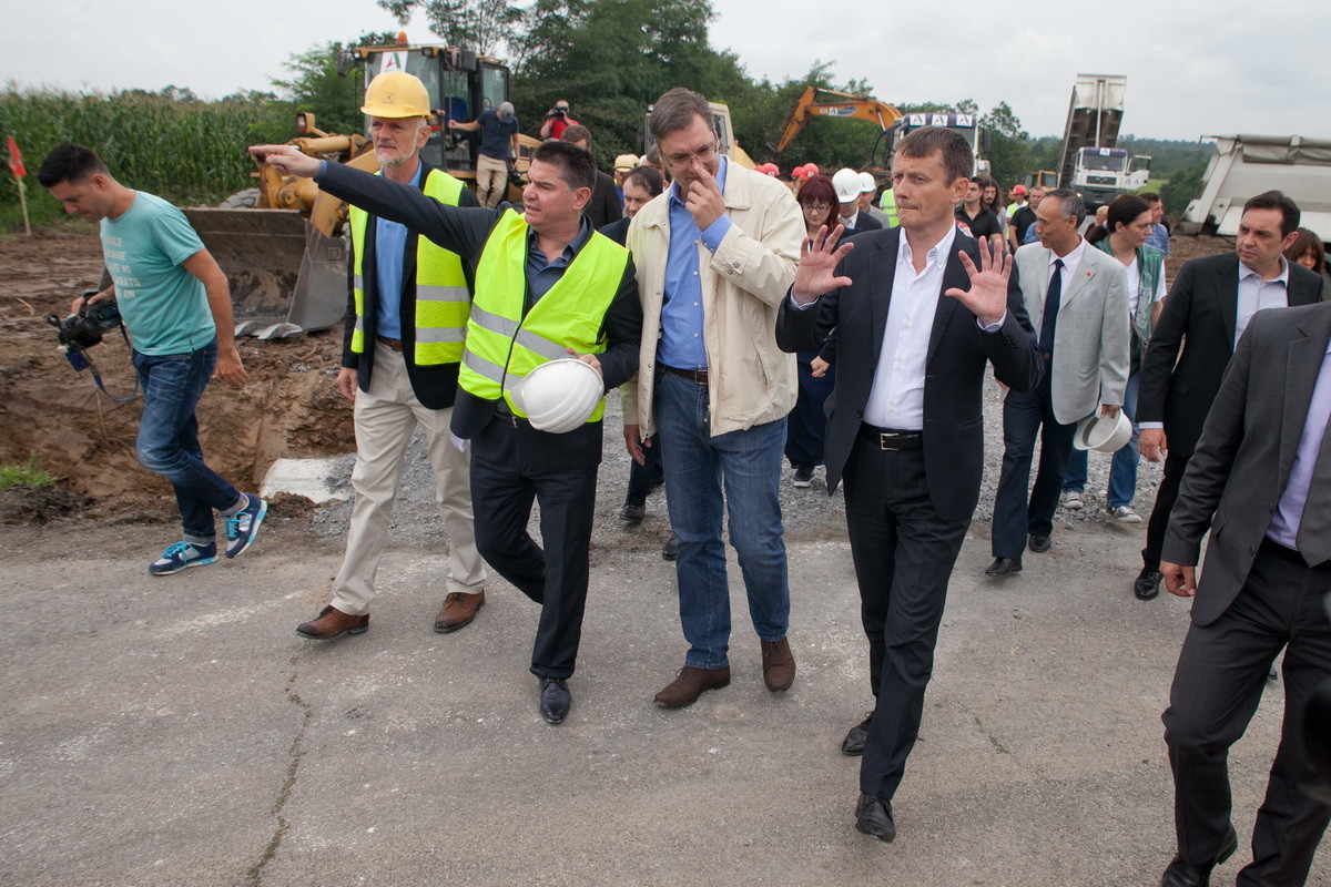 Aleksandar Vučić obilazi gradilište (08.08.2014.)
