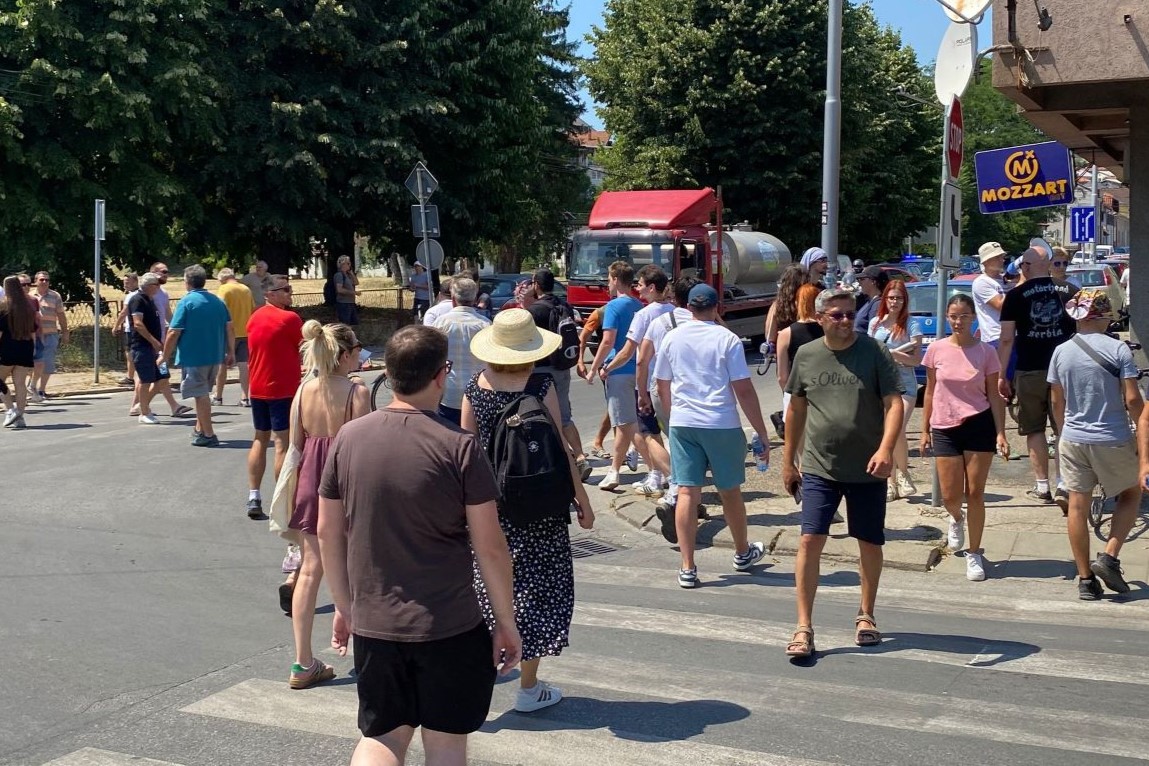 Blokada raskrsnice na Jadru (Foto: Kolubarske.rs)