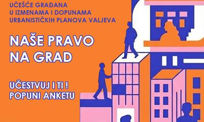 <p>Upitnik o stavovima građana po pitanju uređenja i razvoja centra Valjeva </p>