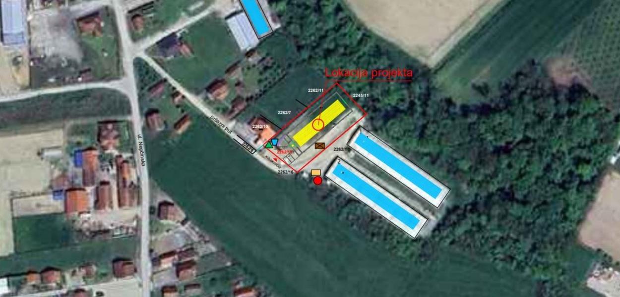 Mapu lokacije planiranog projekta u Popučkama